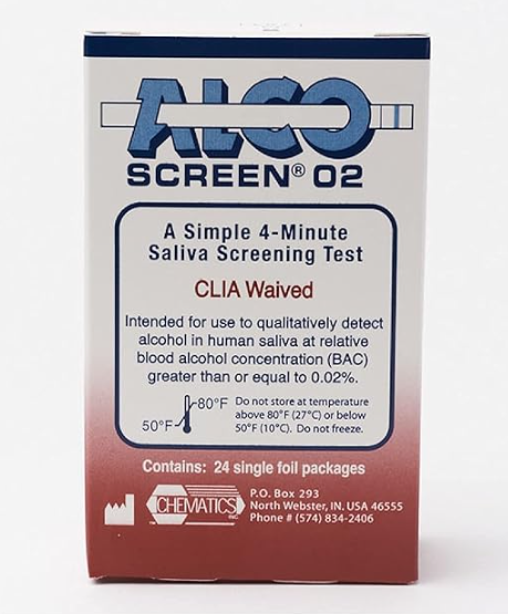 AlcoScreen 02 Saliva Alcohol Test Strips